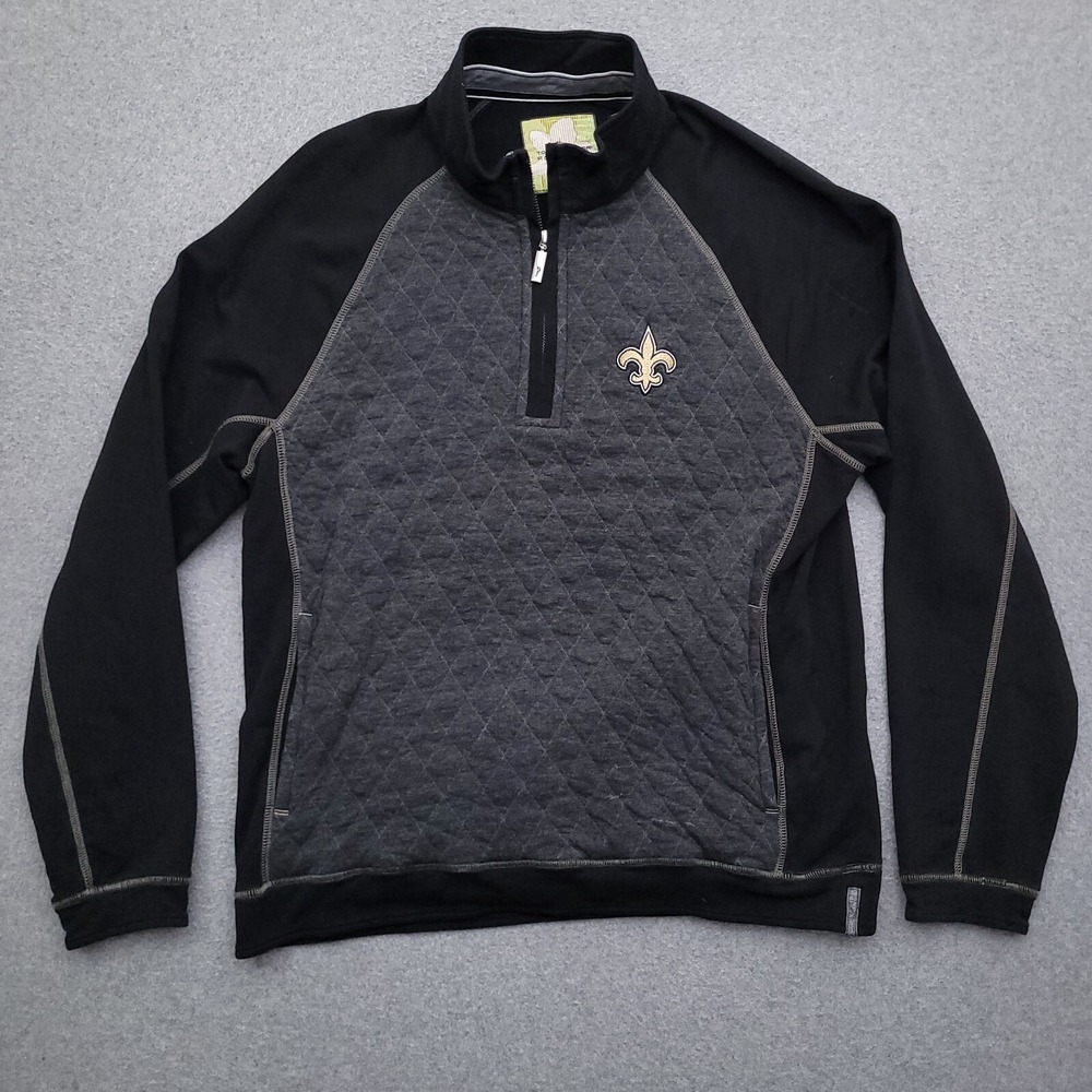 New Orleans Saints Tommy Bahama Sweatshirt Mens L 1/4 Zip Pullover NFL Football